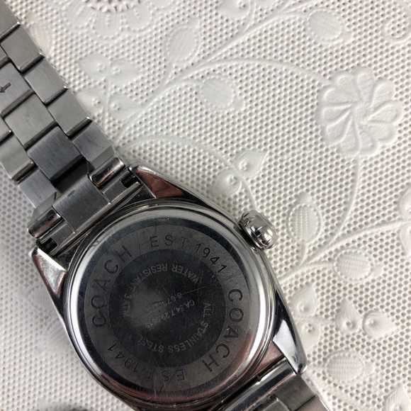 Coach Stainless Steel White w/Blue Accents Watch - Picture 3 of 9